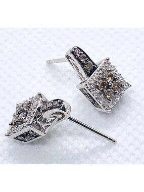 Le Vian 14K White Gold Vanilla and Chocolate Diamond Earrings